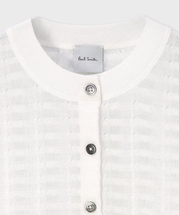 Paul Smith シアークルーネック カーディガン ホワイト