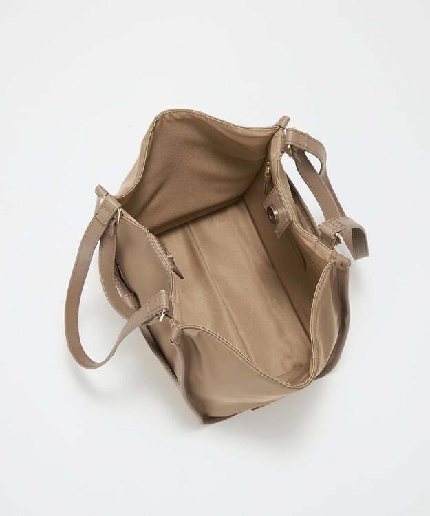 TOPKAPI 【TREASURE TOPKAPI】ナイロン 2way レザーハンドル ミニ トートバッグ グレージュ