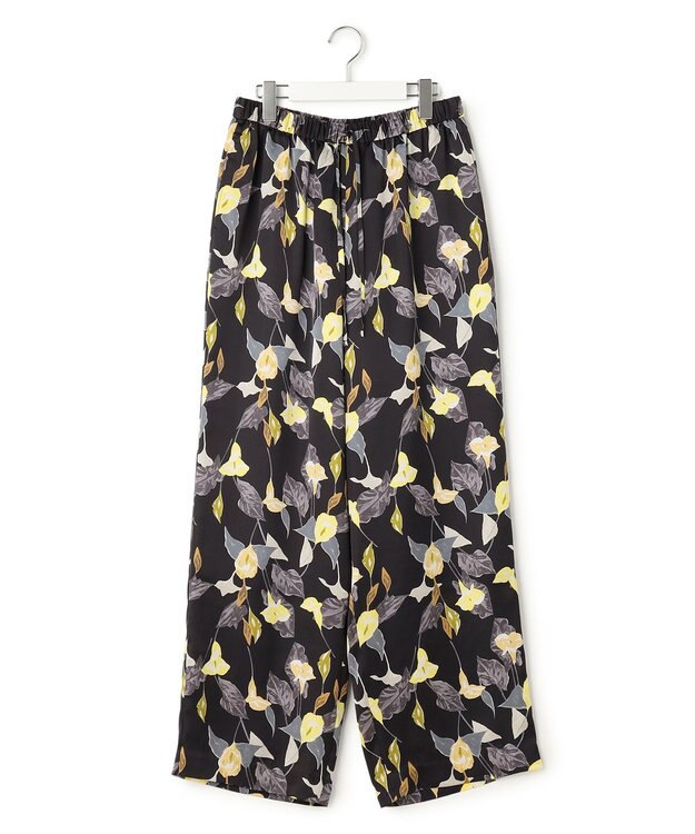 23区 【先行予約】カラーリリープリント ワイド パンツ ブラック系