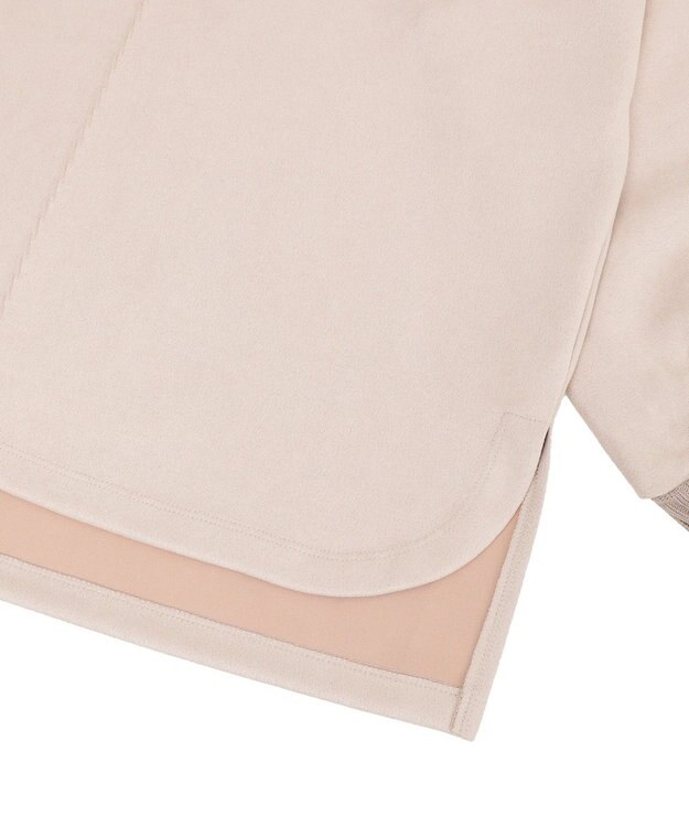 YECCA VECCA フェイクスエードデザインステッチプルオーバー Gray Beige