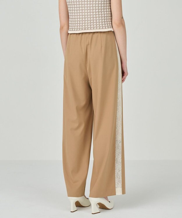 GRACE CONTINENTAL サイドレースイージーパンツ キャメル