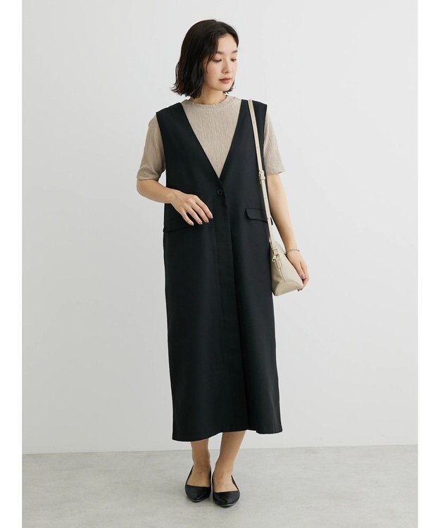 Green Parks BEST PRICE  ５分袖プリーツ加工プルオーバー Beige