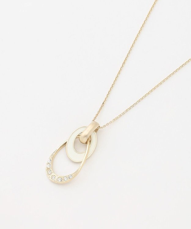 J.PRESS LADIES 【リバーシブル】 エポ オーバル ネックレス オフ×グレージュ系