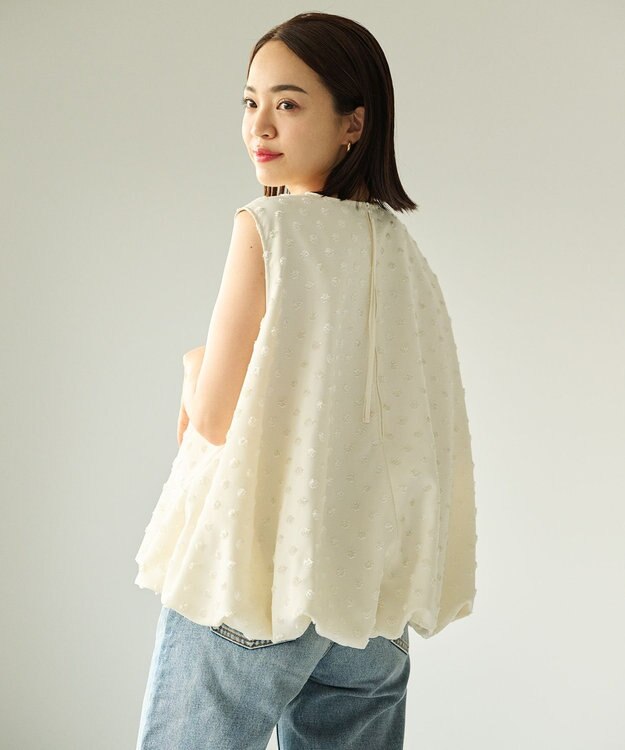#Newans ジャガードドットバルーンブラウス オフ