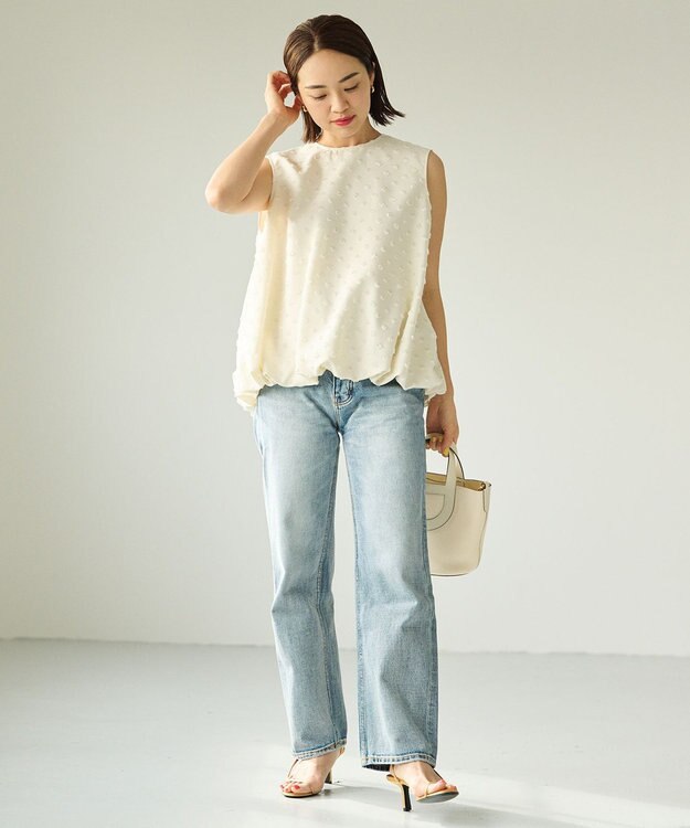 #Newans ジャガードドットバルーンブラウス オフ