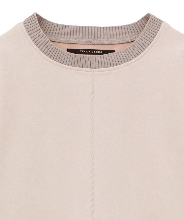 YECCA VECCA フェイクスエードデザインステッチプルオーバー Gray Beige