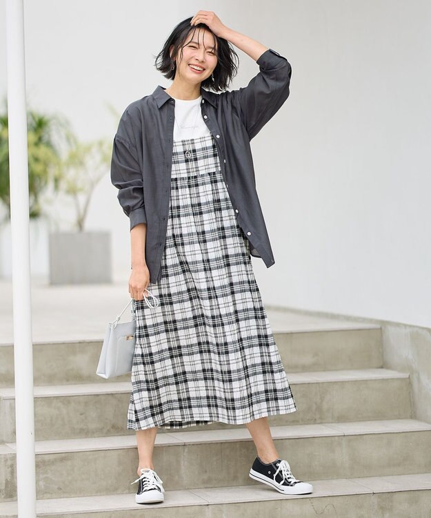 ANY シアーシャツブラウス チャコール