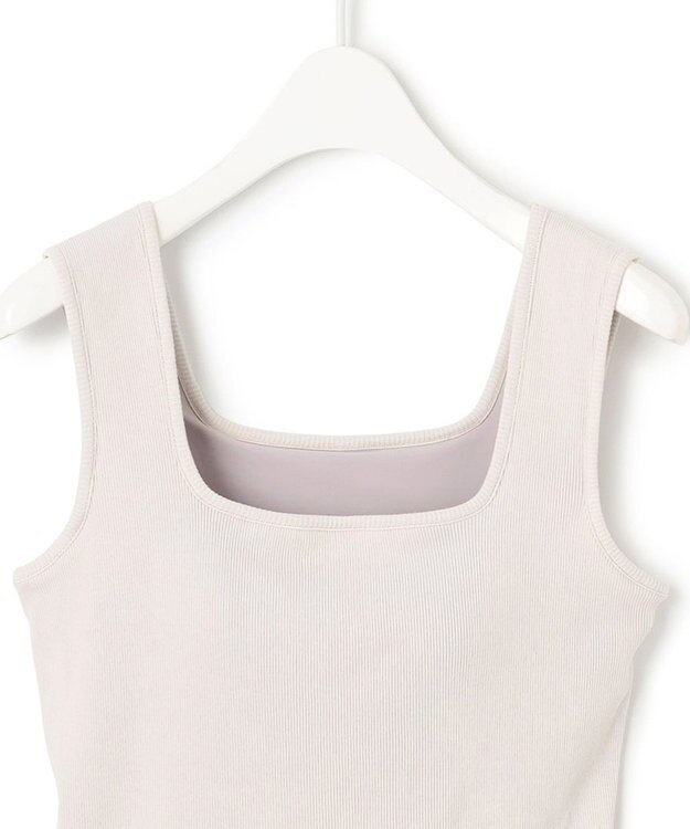 ICB 【洗える】【OUR WACOAL コラボ】カップイン スクエアネック タンクトップ トープ系