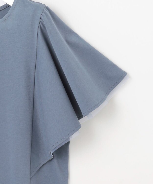 ANY SIS 【接触冷感】360°好印象フリルスリーブ カットソー シーブルー