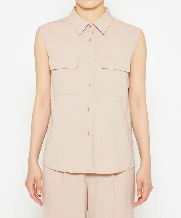 uncrave 【接触冷感・撥水・洗濯機洗い可】クールタッチツイル ブラウス（uncrave STANDARD) ピンクベージュ