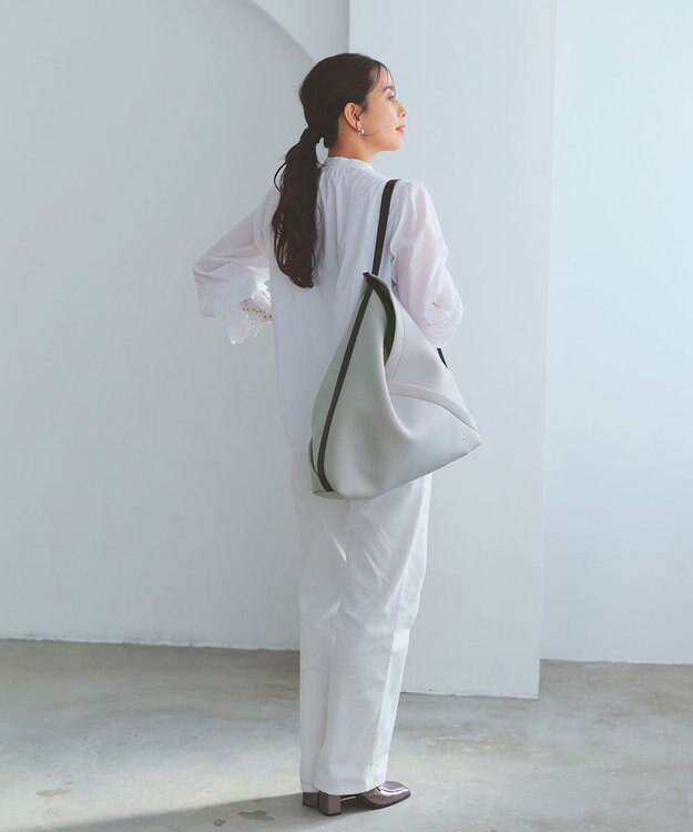 TOPKAPI 【TREASURE TOPKAPI】ネオプレン 2way ワンハンドル ショルダーバッグ ポーチ付き ライトグレー