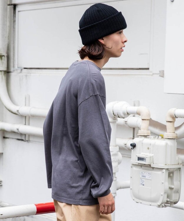 WEGO ピグメントクルーネックロンT スミクロ