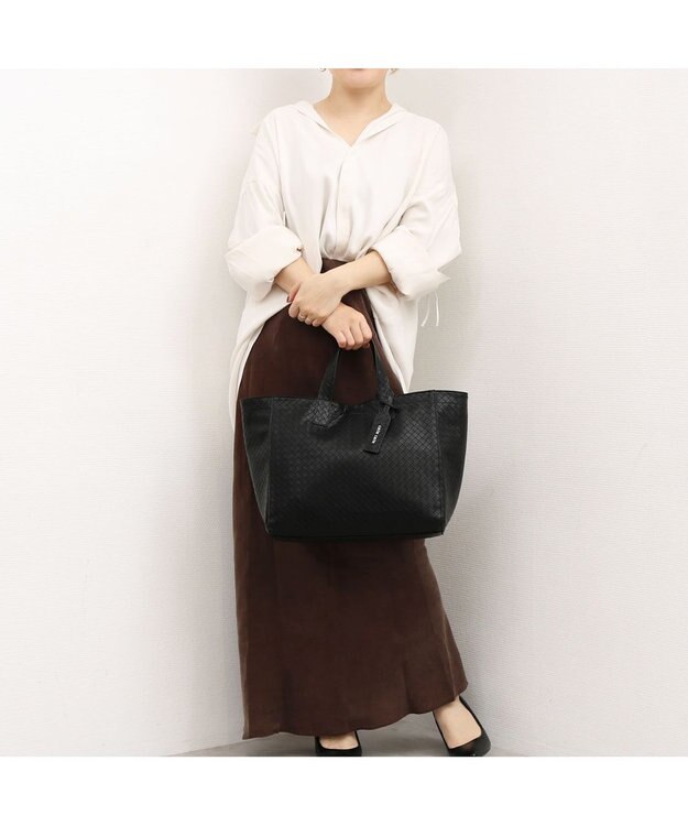 UNBILLION カシュカシュ cachecache / メッシュエンボスA4ショッパートート ブラック