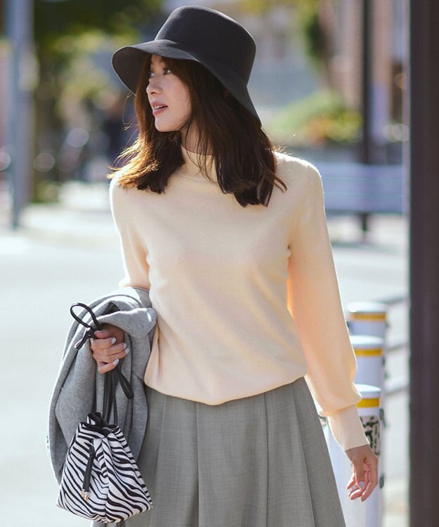 23区 ウールブレンド バック パール ニット ピンク系