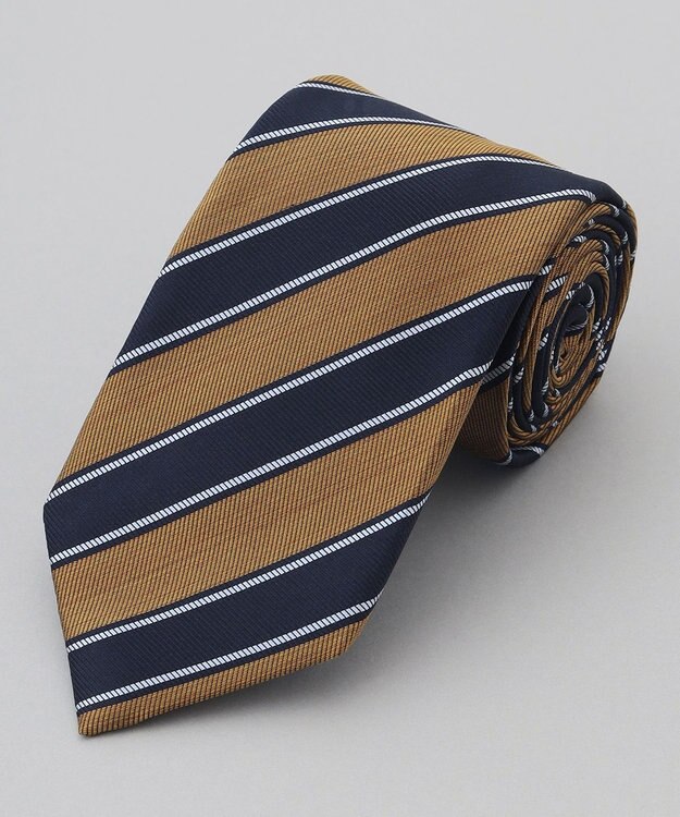 GOTAIRIKU 【日本製】西陣ネクタイ_レジメンタルストライプ柄 イエロー系1