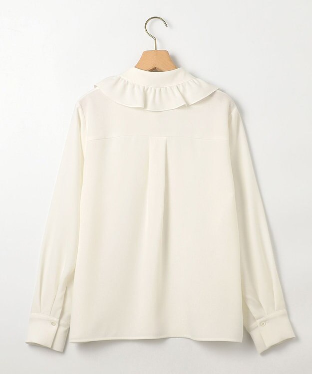 組曲 【WEB限定】ボウタイ付きフリルカラー ブラウス アイボリー系