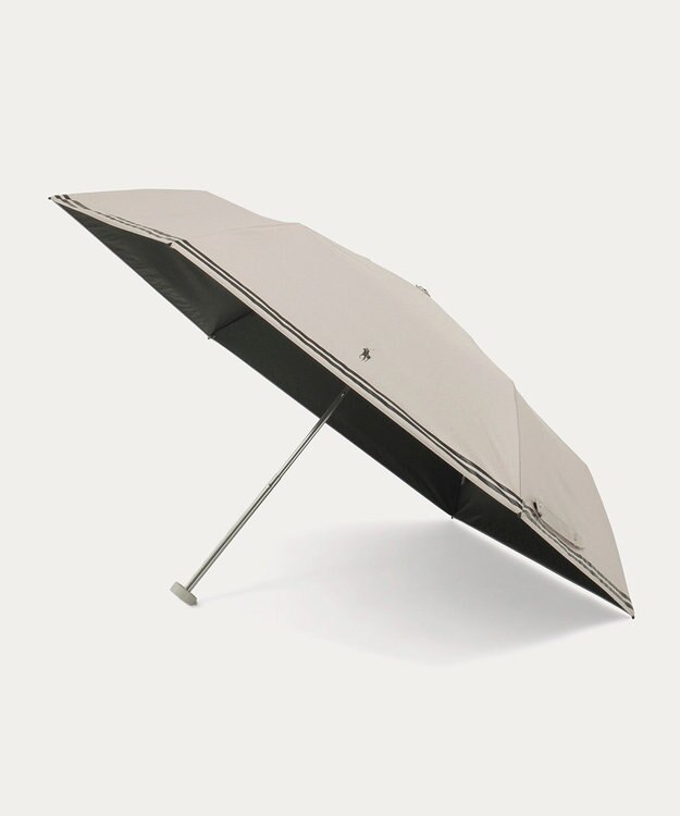 MOONBAT 【 遮光率100％/遮熱/UV/軽量】POLO RALPH LAUREN（ポロ ラルフローレン）晴雨兼用日傘 ワンポイント ポロポニー バイカラー  折りたたみ傘 オフホワイト