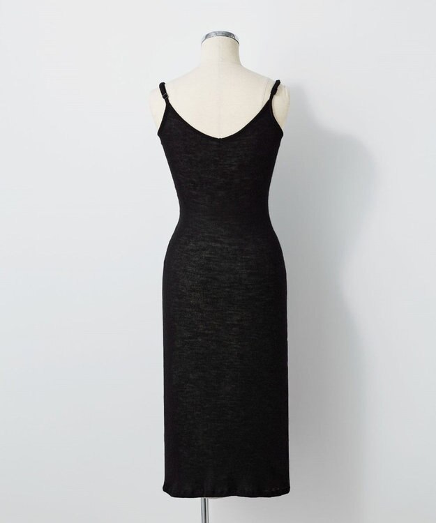 TOQUE 〈大草直子さんアドバイザー〉ロイヤルベビーアルパカ針抜きスムスインナーロングキャミソール ブラック