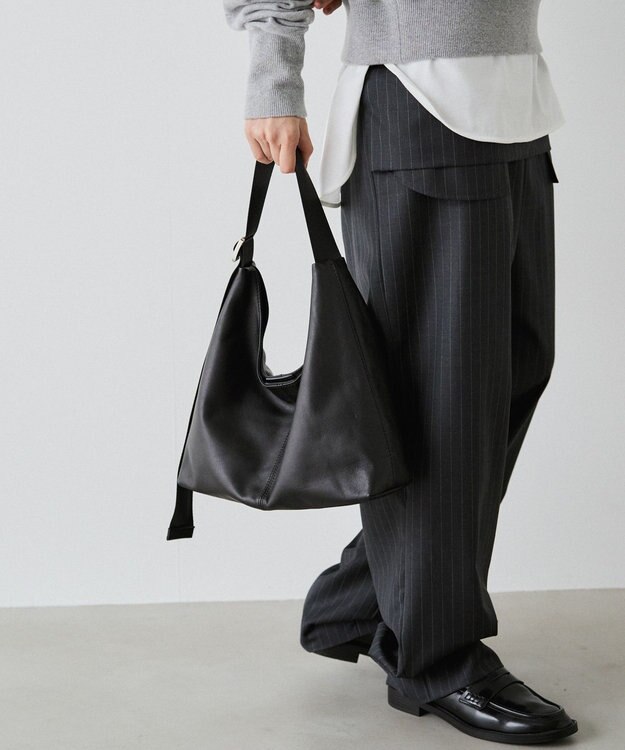 russet レザーホーボーバッグ M(CE-1658) Black