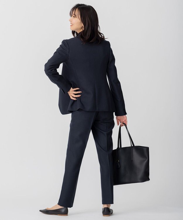 23区 L 【CLASSY.1月号掲載/洗える】ウールライクカルゼ テーパード パンツ ネイビー系