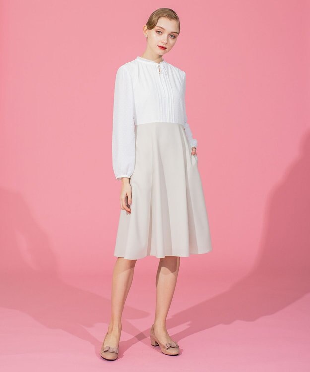 TOCCA 【洗える】SUNNY 長袖ドレス ベージュ系