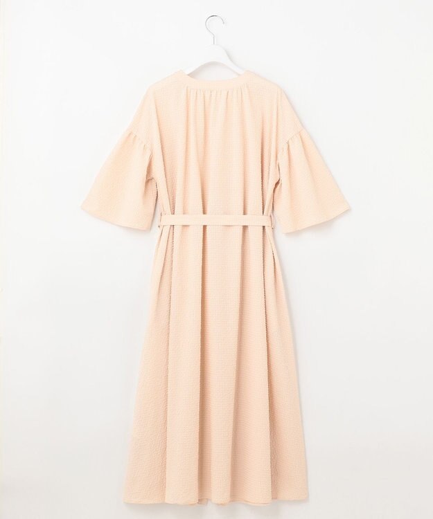 #Newans 【優木まおみさんコラボ】Vネックガウンワンピース ピンク系