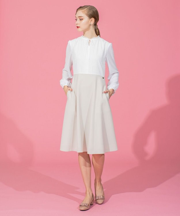 TOCCA 【洗える】SUNNY 長袖ドレス ベージュ系