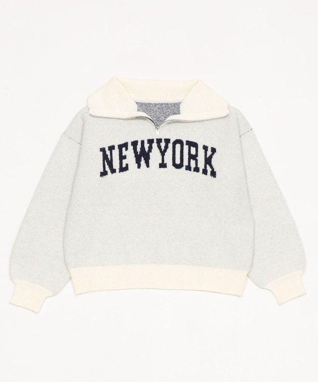 WEGO フラッフィーハーフジップニット オフホワイト