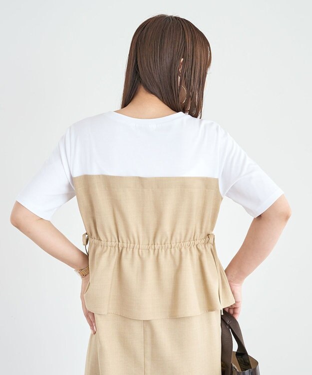 Green Parks 異素材ドッキングワンピース Beige