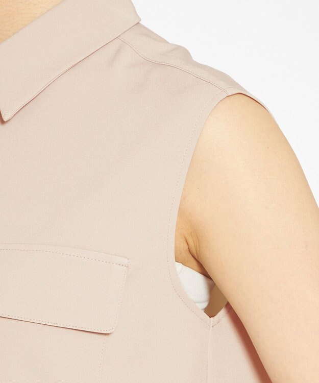 uncrave 【接触冷感・撥水・洗濯機洗い可】クールタッチツイル ブラウス（uncrave STANDARD) ピンクベージュ