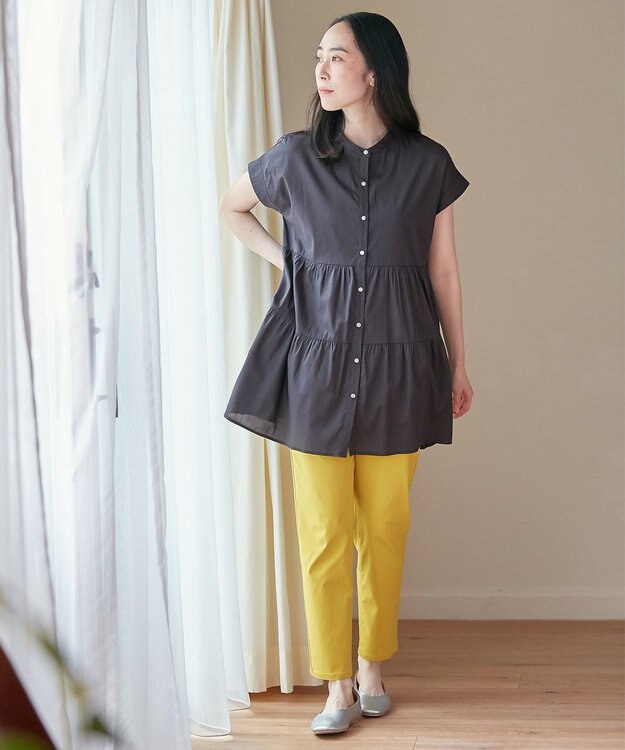 ANY 【ウエストゴム/ストレッチ】大人の７daysデイリーパンツ イエロー