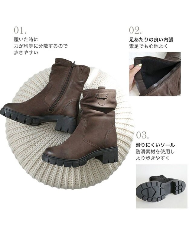 Pointer 本革ミドル丈ブーツ ブラック