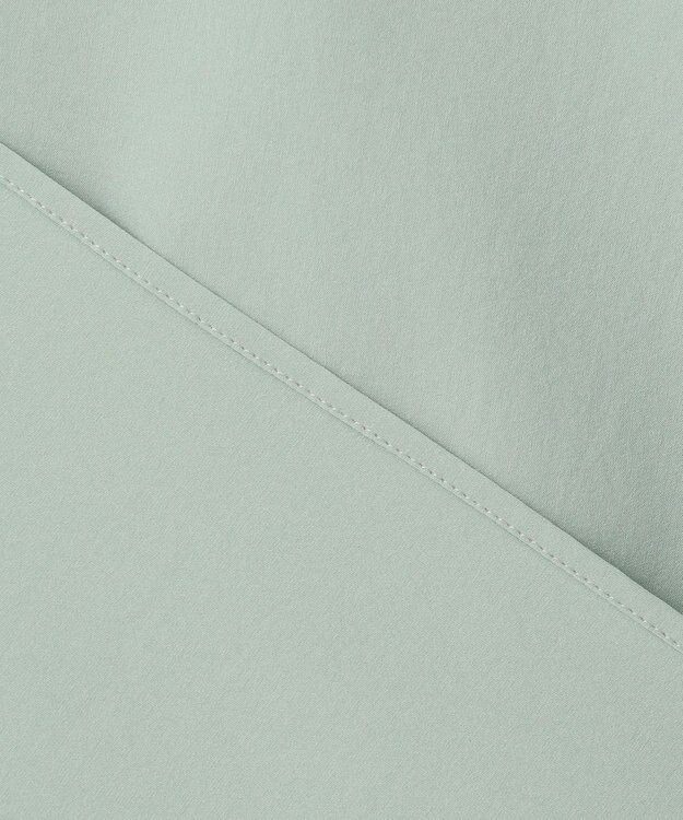 ICB 【洗える】ヴィンテージスパンブロード  バンドカラー長袖ブラウス オパールグレー系