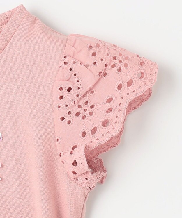 ANY KIDS フラワー スパンコール Tシャツ ピンク