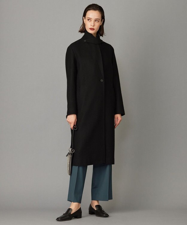 ICB ウールライトメルトン チェスターコート ブラック系