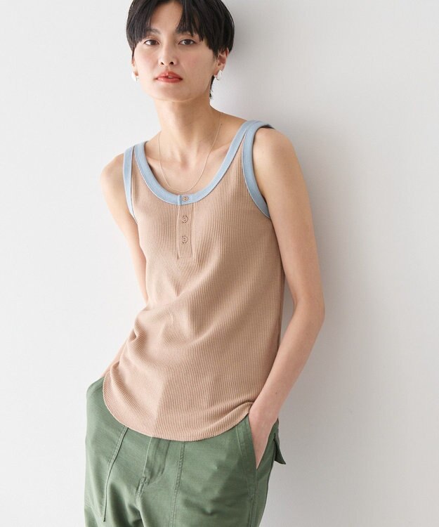 AMERICAN HOLIC ワッフル２ＷＡＹタンクトップ Mocha