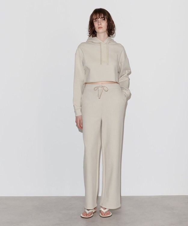 NAVE 【Nave  洗える】裏毛 クロップドパーカー アイボリー系