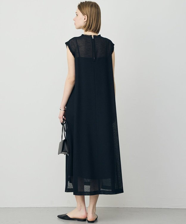 ICB L 【先行予約】サマーレノクロス フレアワンピース ネイビー×ブラック