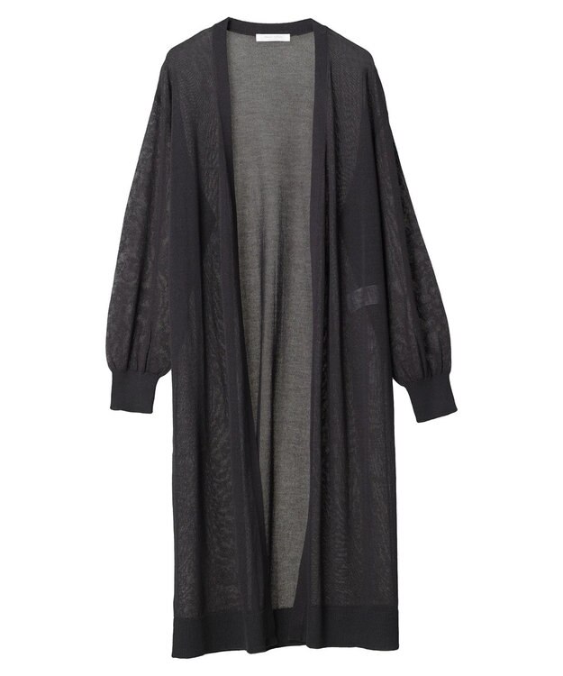 Green Parks 接触冷感ロング丈カーデ Charcoal Gray