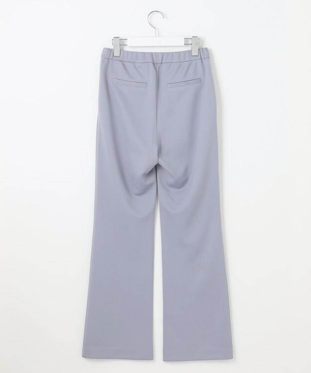 Feroux 【洗える】美シルエットストレッチセミフレア パンツ スカイブルー系