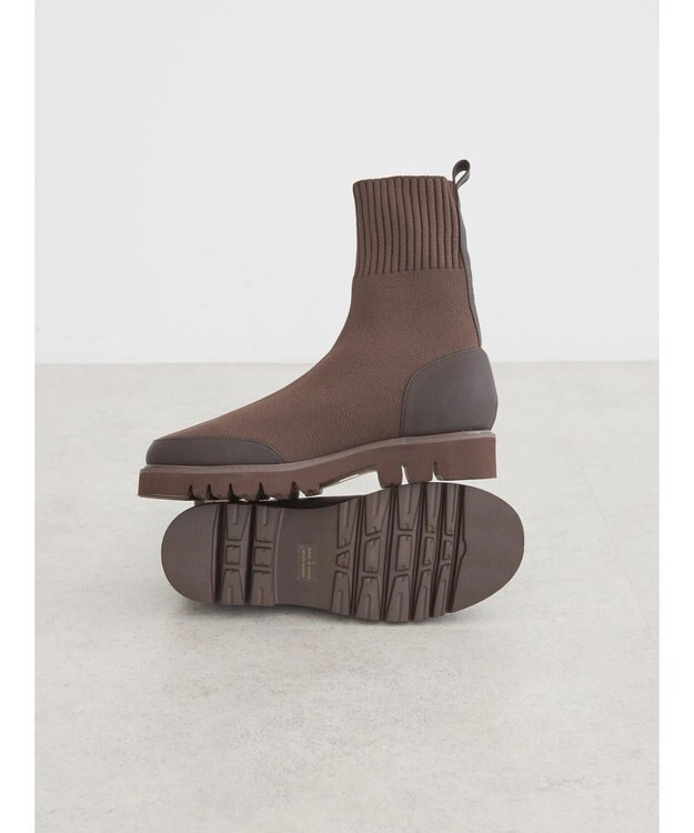 AMERICAN HOLIC ニットショートブーツ Brown