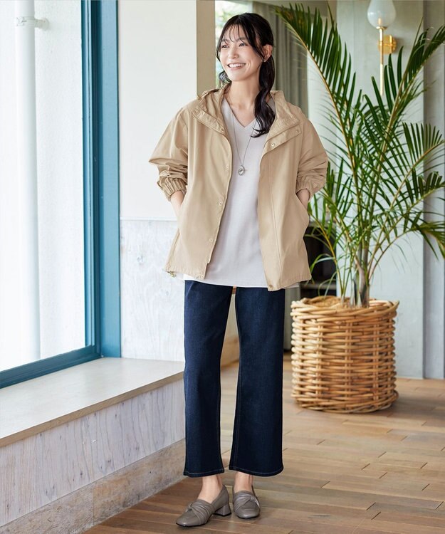 Tiaclasse L 撥水ドロストマウンテンパーカー ベージュ