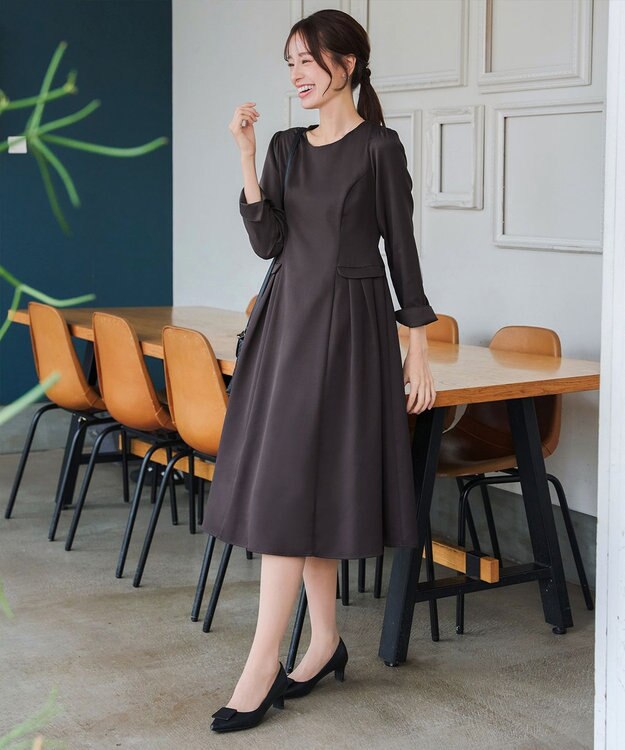 Tiaclasse 【XSサイズ追加・新色追加】サイドフラップワンピース チャコールグレー