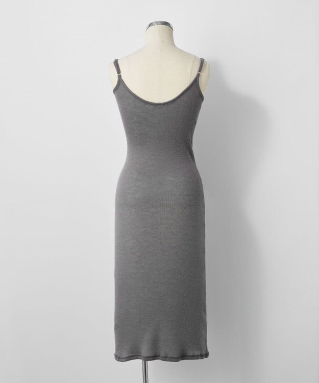 TOQUE 〈大草直子さんアドバイザー〉ロイヤルベビーアルパカ針抜きスムスインナーロングキャミソール グレー