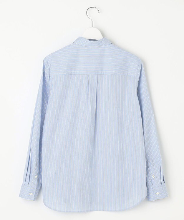 J.PRESS LADIES S 【洗える】BEZ C/Ny ドビーストライプ シャツカラー ブラウス サックスブルー系2