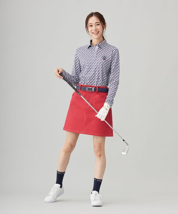 23区GOLF 【WOMEN】【ストレッチ】ハイパワーベーシックスカート レッド系
