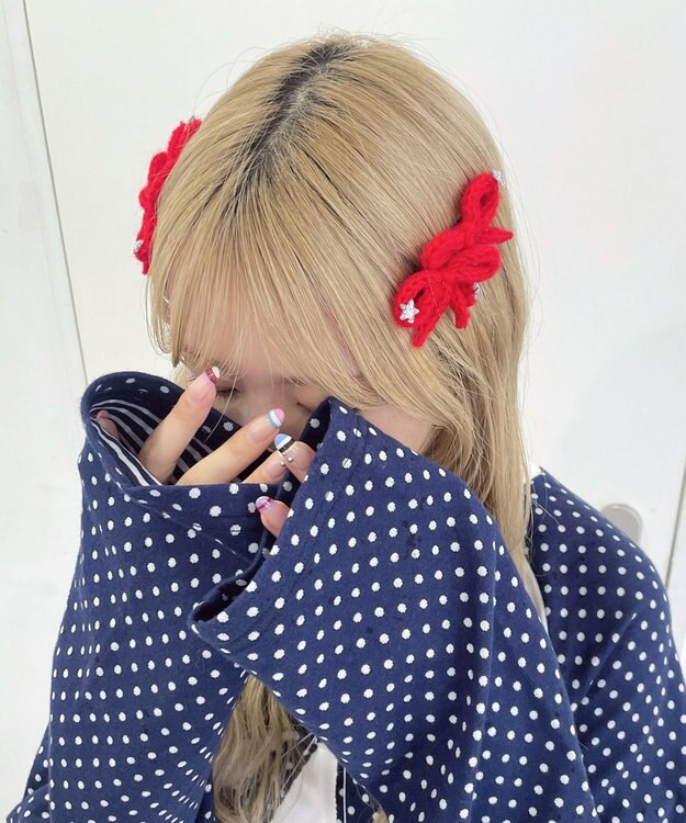 WEGO L2Pニットリボンクリップ レッド