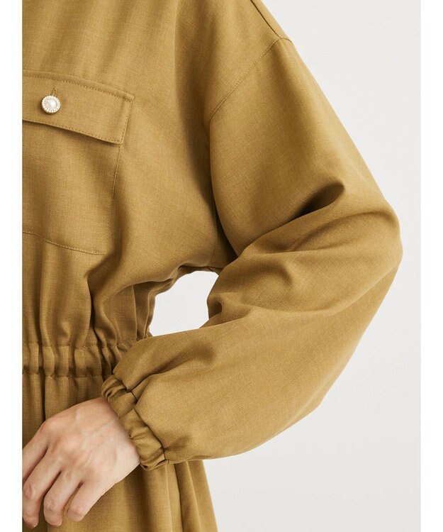 Green Parks ・ＥＬＥＮＣＡＲＥ　ＤＵＥ　イロイロ釦ドロストワンピース Yellow