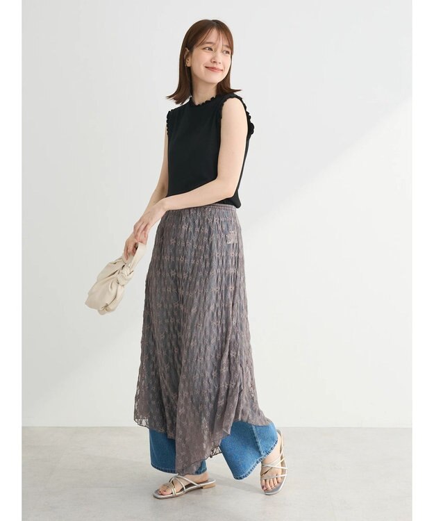 Green Parks ・Ｐｅｔｉｔ　Ｆｌｅｕｒ　メローｓｔリブタンクトップ Black