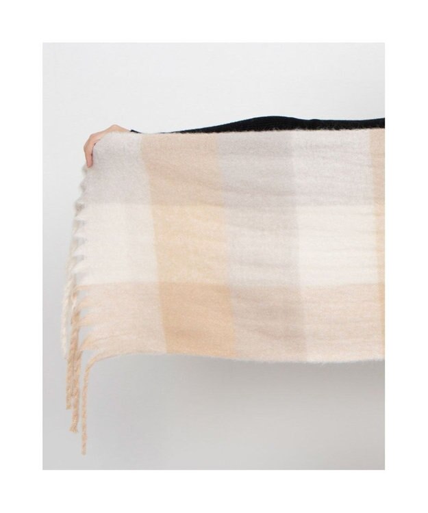 UNBILLION カシュネ cache nez / リサイクルポリブロックチェックストール ベージュ